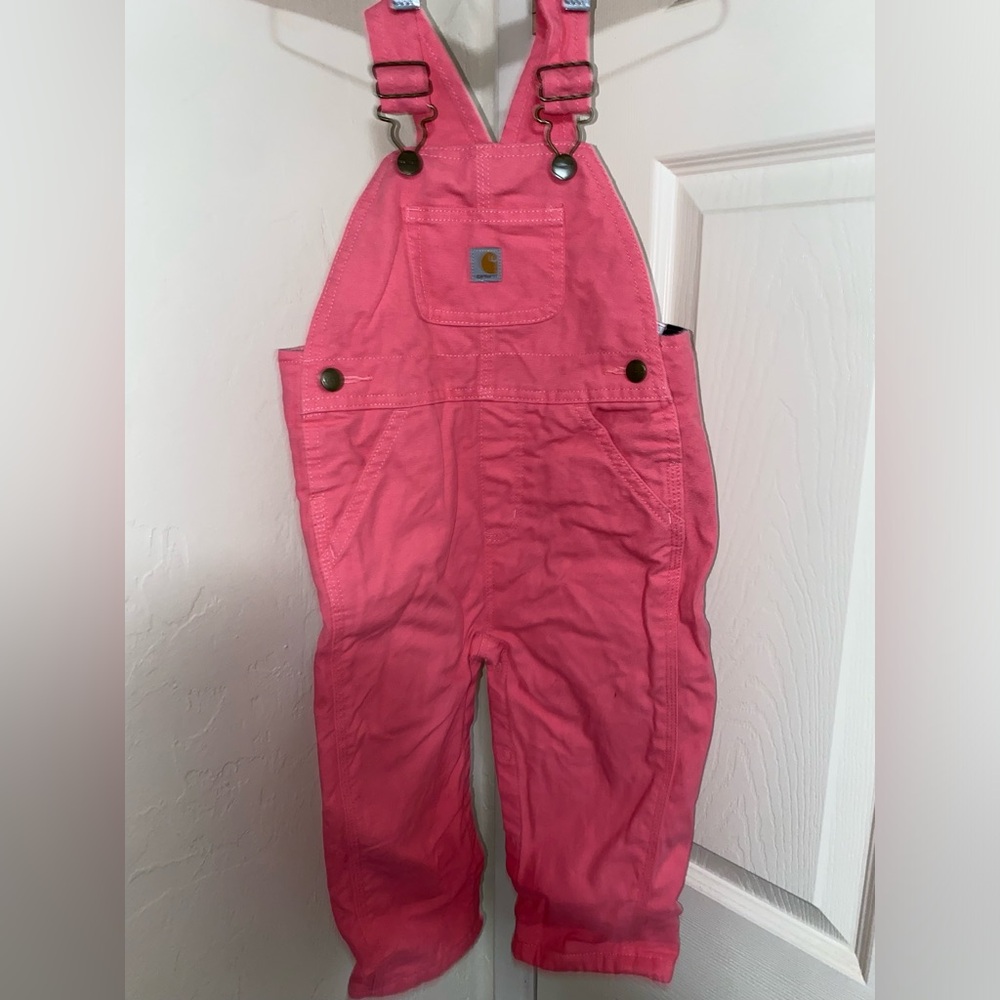 Hot Pink Carhartt overalls 24months